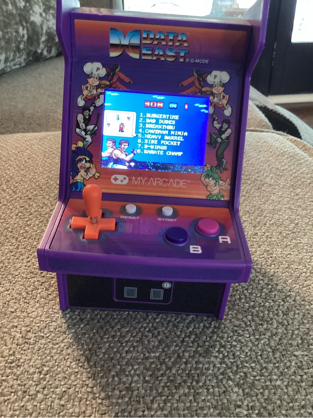 My Arcade Purple Mini Tabletop Arcade with Orange Joystick